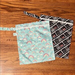 Bumkins Rainbow and Game Controller Wet Bags